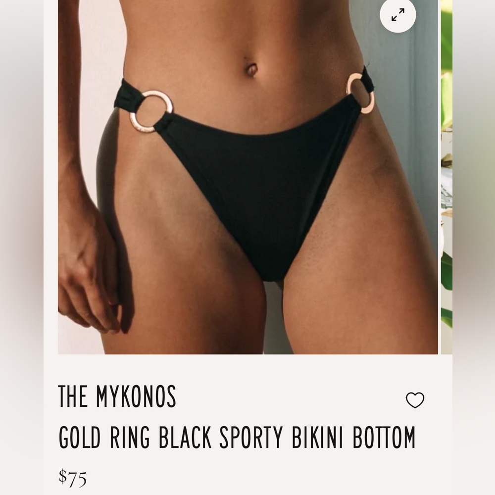 Watercolors Kenny Flowers THE MYKONOS
GOLD RING BLACK SPORTY BIKINI BOTTOM